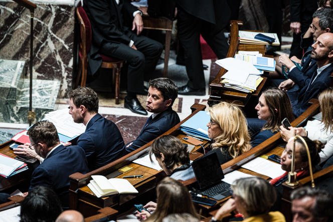 Minister delegate for public accounts, Gabriel Attal, during questions to the government, at the national meeting on 4 October 2022.