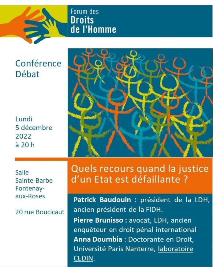  Quels recourse quand la justice d'un État est défaillante?  Conference in Fontenay-aux-Roses

