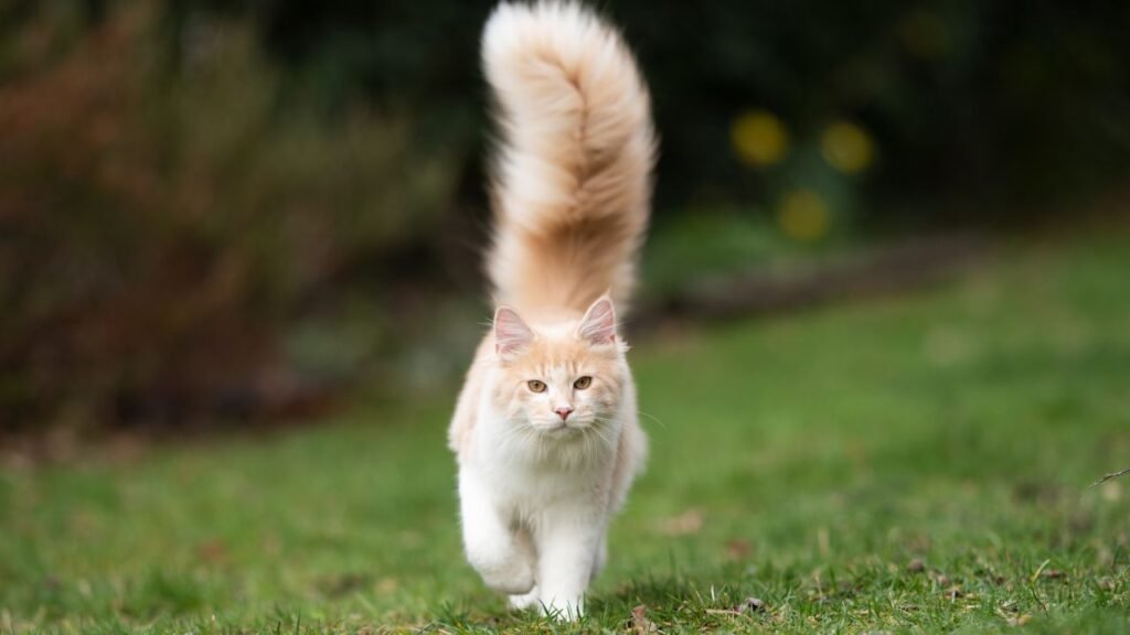 cat with a big tail