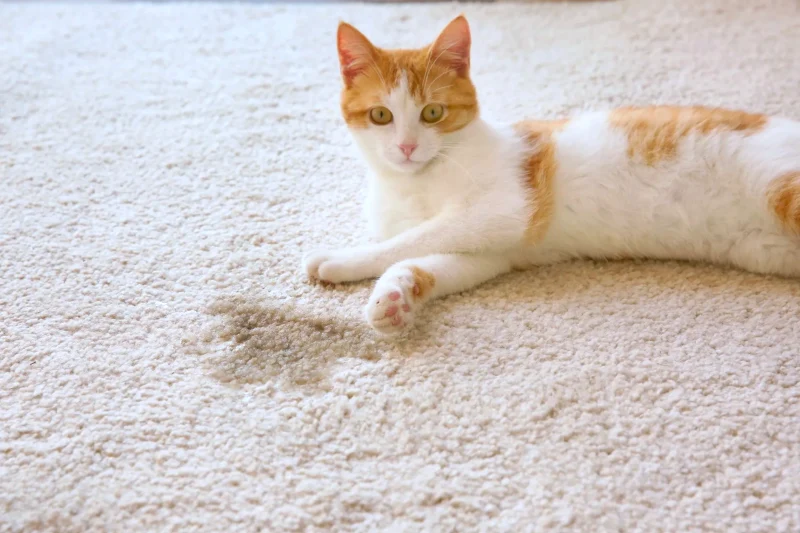 how to get rid of the smell of cat urine in the beige carpet of the house