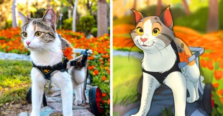 12 rather “Disneyified” portraits of animals with disabilities