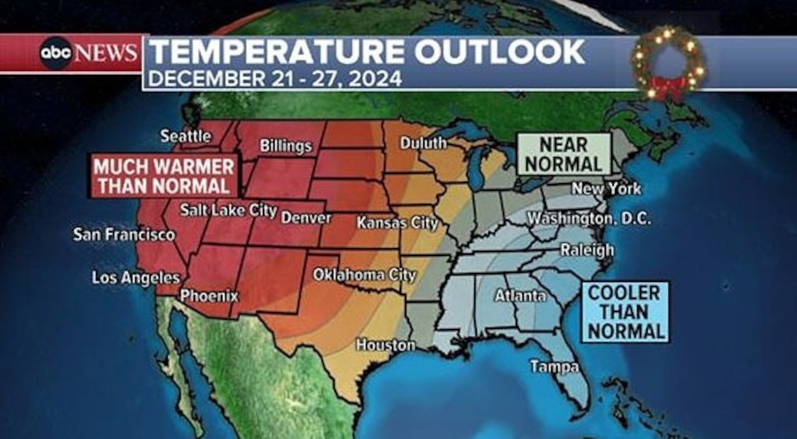 PHOTO: temperature forecast weather graphic